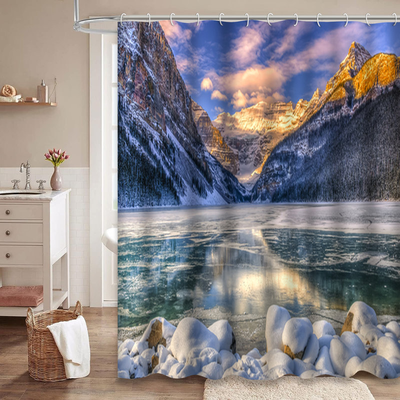 Rideau de douche Winter Sunrise Lake Banff, L 72 po x l 84 po