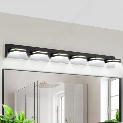 Applique murale moderne à 6 lumières pour salle de bain et miroir, design minimaliste élégant, écoénergétique, facile à installer