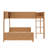 Jexley Wooden Bunk Bed with Built-in Storage Shelf & Ladder, Solid Wood Frame, Slat Support, No Box Spring Needed-128988934