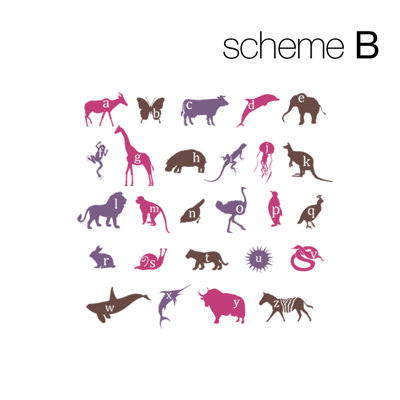 Décalcomanie murale alphabet animaux