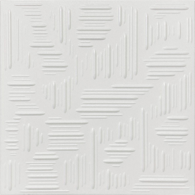 Carreaux de plafond en polystyrène 20X20 avec panneaux décoratifs à coller pour une installation facile à faire soi-même, ainsi que pour la rénovation de la maison et du sous-sol. R15 Labyrinth, Lot / 8