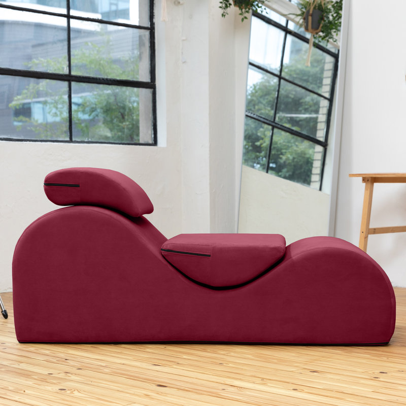 Luvu Lounger - Chaise longue élégante pour le yoga, l'exercice, l'étirement, le massage et plus encore, Velours merlot