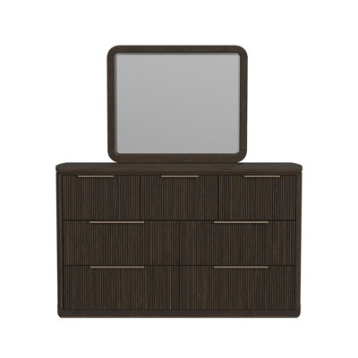 Ensemble commode et miroir Byerly en brun foncé