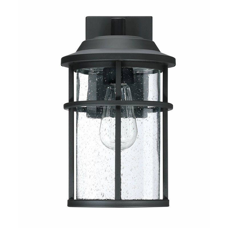 Schlesinger Matte Black Outdoor Wall Lantern, 33.5cm H x 19.2cm W x 24.4cm D
