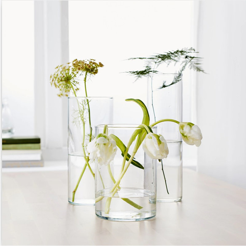 Carpen Glass Table Vase, 6" H x 4" W x 4" D