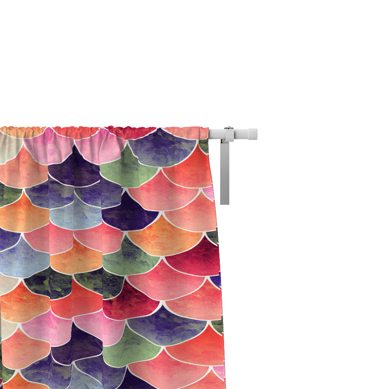 Panneaux de rideaux géométriques semi-transparents, l 20 po x L 52 po