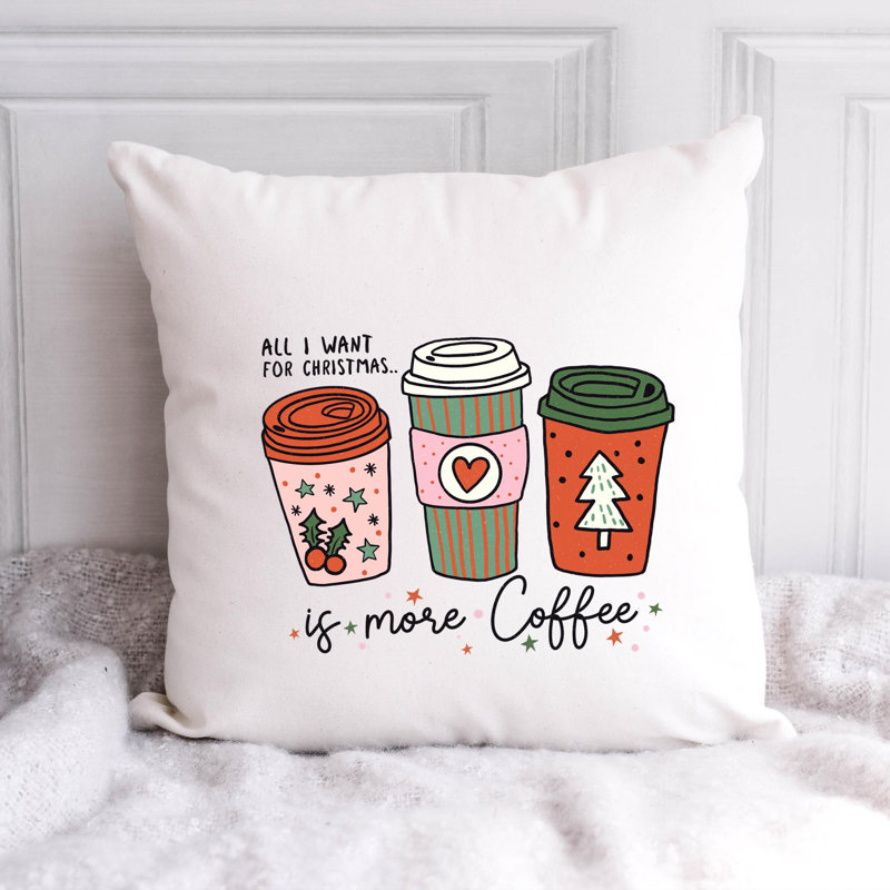 ChristmasPNG_8 Polyester/Polyester Blend Reversible Throw Pillow, 16" x 16"