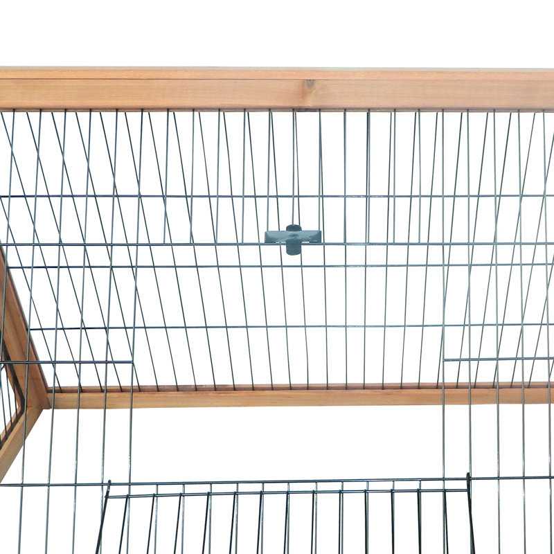Cage pour animaux 46 po x 24 po en bois jaune pour l'extérieur avec fil de ventilation et de ventilation