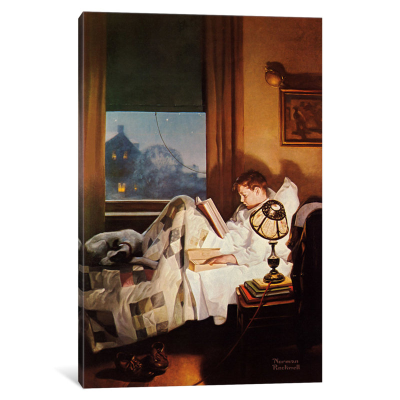 "et chaque lad peut être aladdin’par norman rockwell, reproduction d’art sur toile tendue, H 40 po x l 26 po x P 1,5 po