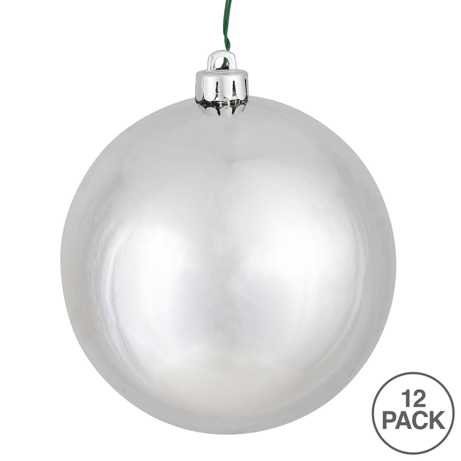 Shatterproof Bauble, 2.75" H x 2.75" W x 2.75" D, Silver