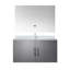 36 po W Meuble-lavabo gris foncé, comptoir en quartz blanc, robinet, miroir à DEL - résistance aux taches et aux égratignures, qualité durable