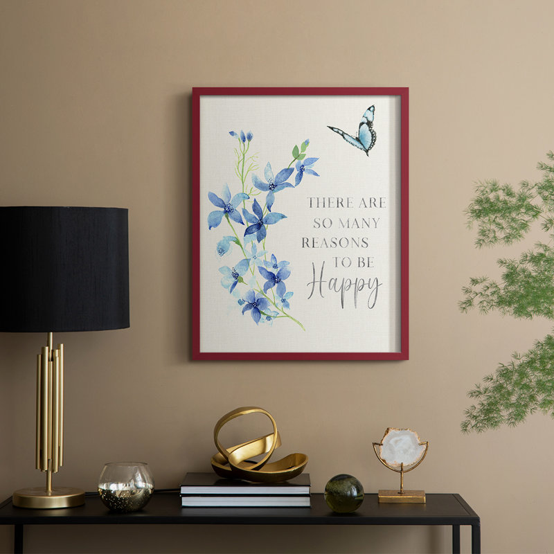 Spring Botanical I Framed Print - Solid Wood, 11" H x 9" W, Red