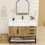 Finition du meuble-lavabo sur pied simple de base 42 po Jessica: Noir lustré-72495704