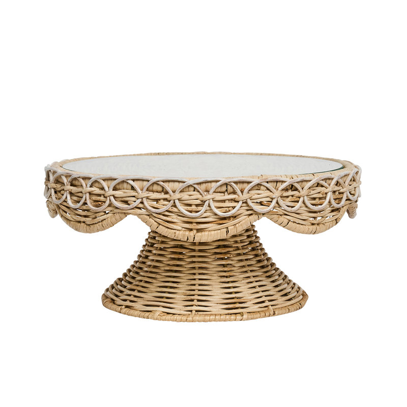 Provence Rattan Cake Stand - Whitewash
