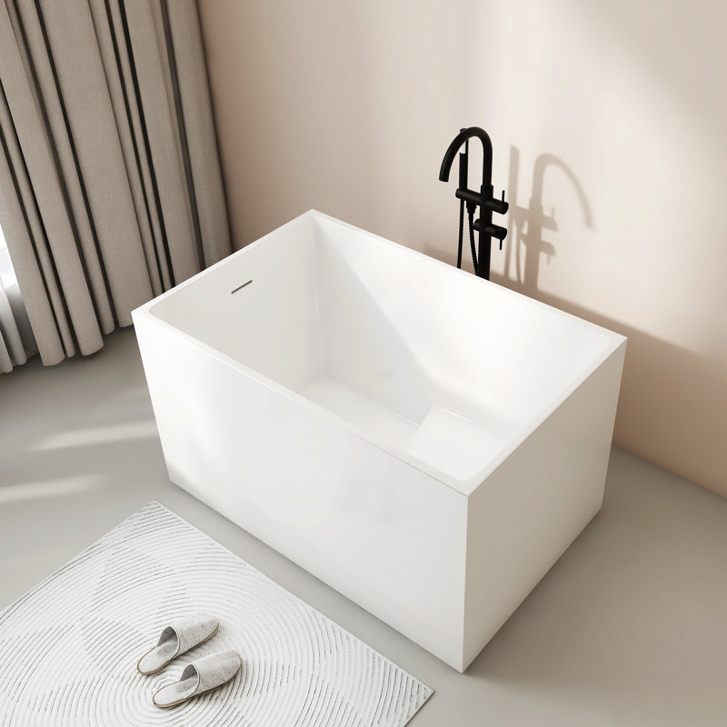 Baignoire de trempage Janpanese de forme carrée avec siège en acier 43 "HIGEINE