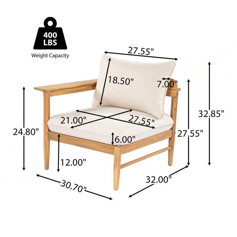 Modern Outdoor L-Shape Sofa with Cushion