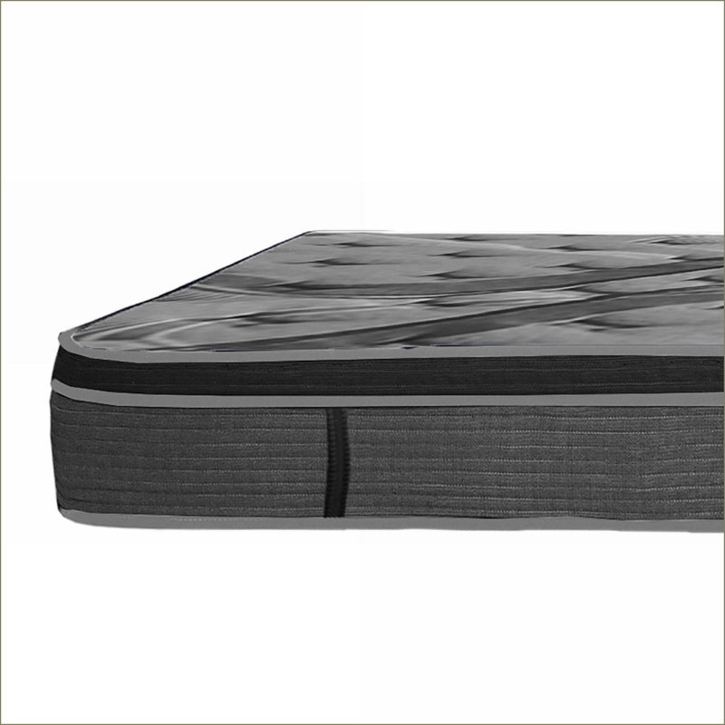 Mattresses, Queen Size 14in Euro Top Plush Memory Foam Mattress with Pocket Coils | Dark Gray | Polyester, Queen