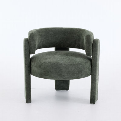 Contemporary Boucle Fabric Accent Armchair
