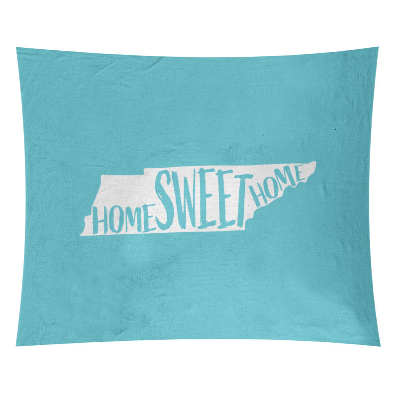 Tapisserie Home Sweet Tennessee, H 80 po x l 68 po, Bleu sarcelle