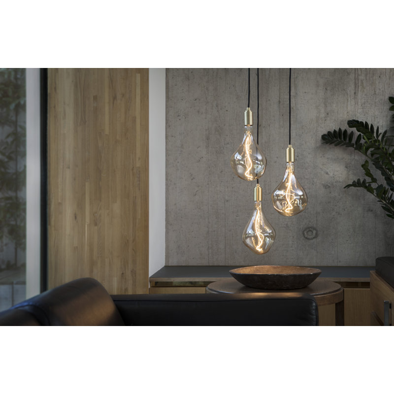 Brass Triple Pendant, Matte Black
