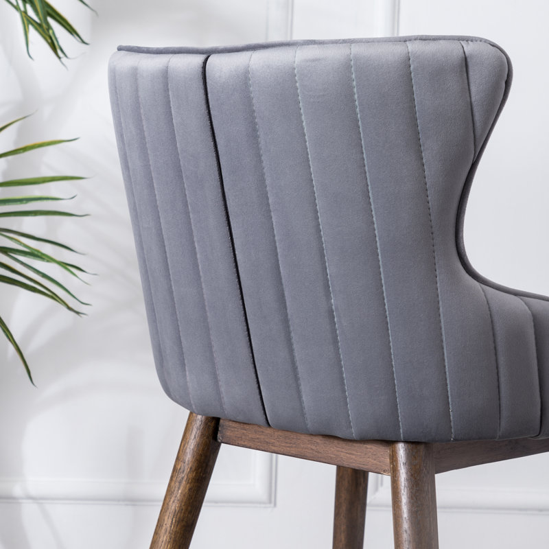 Tabouret de bar et de comptoir Renn, Gris, Tabouret de comptoir (siège d'une hauteur de 26 p