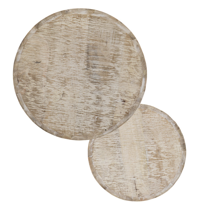 Kettil Solid Wood Top Nesting Tables, Whitewashed