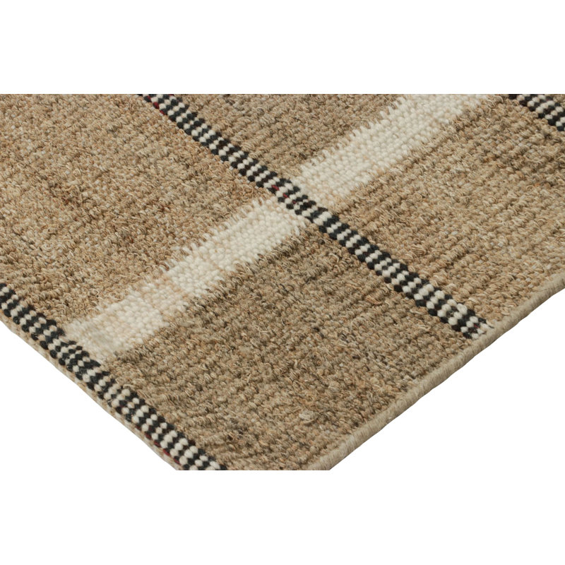 Scandinavian Wool Striped Area Rug, Runner 2'6" x 12'
