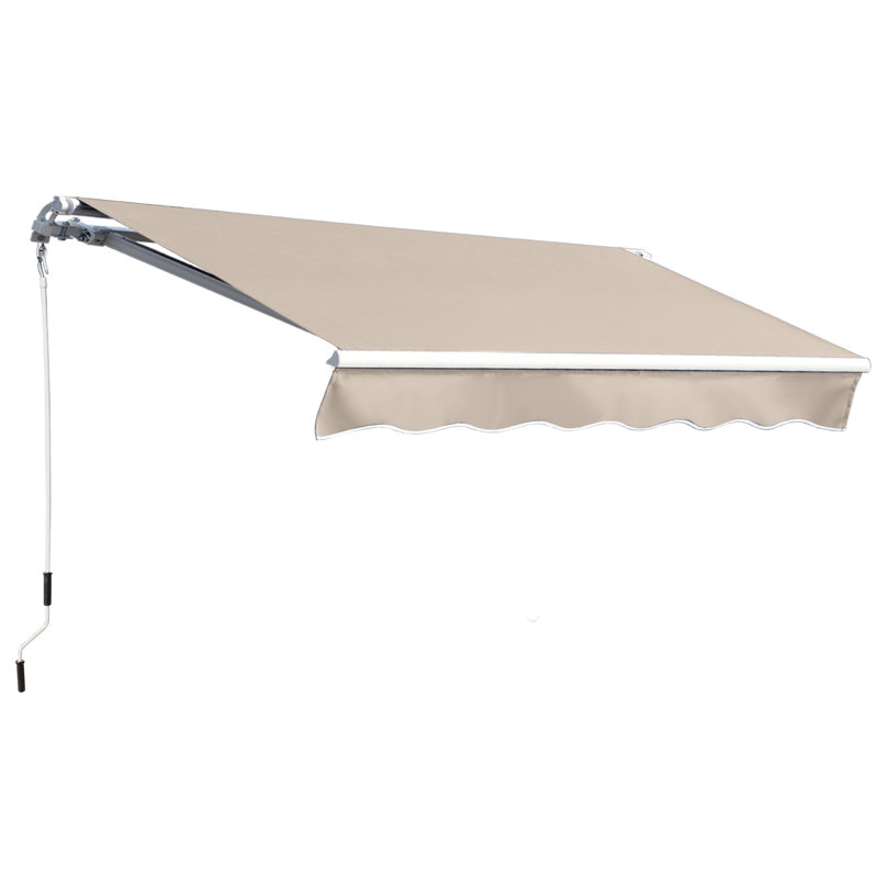 Auvent de terrasse manuel rétractable, Kaki, H 60 po x l 157,2 po x P 98,42 po