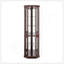 Vitrine de coin lumineuse - Vitrine pour le salon, objets de collection antiques, rangement pour le vin et le bar - Conception élégante d'angle avec lumières incluses - Cerisier foncé-914001612
