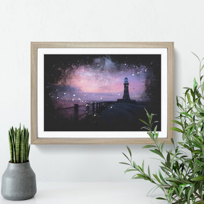 Lighthouse at Sunset - Picture Frame Graphic Art