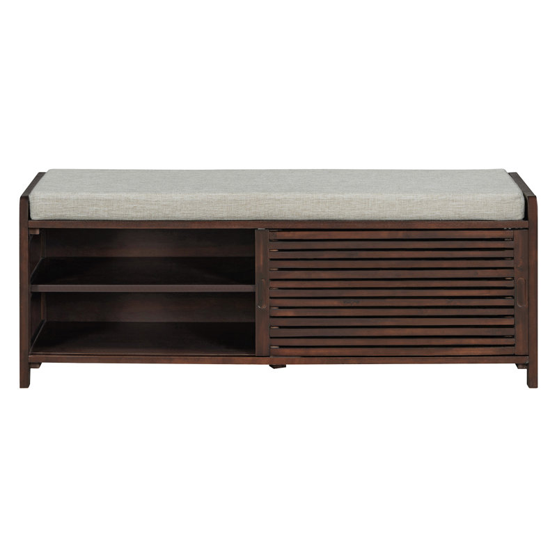 Banc à chaussures avec rangement et coussin, Espresso