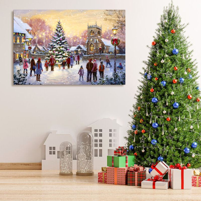Toile encadrée, décoration de Noël, peinture de Noël, cadeau de Noël, bureau, salle à manger, salon, salle de bain, décoration de chambre à coucher