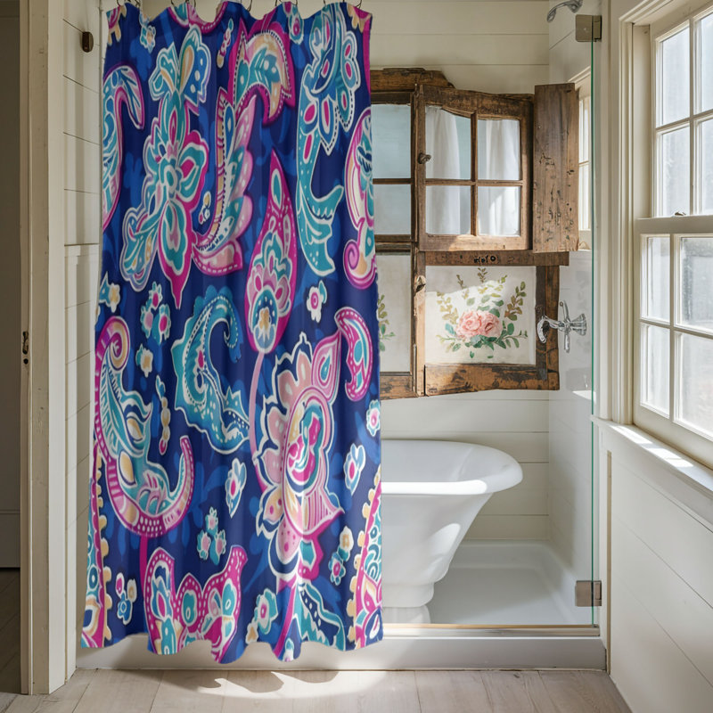 Chic Western Patterns - 1 Piece Standard Shower Curtain, 74"H x 71"W