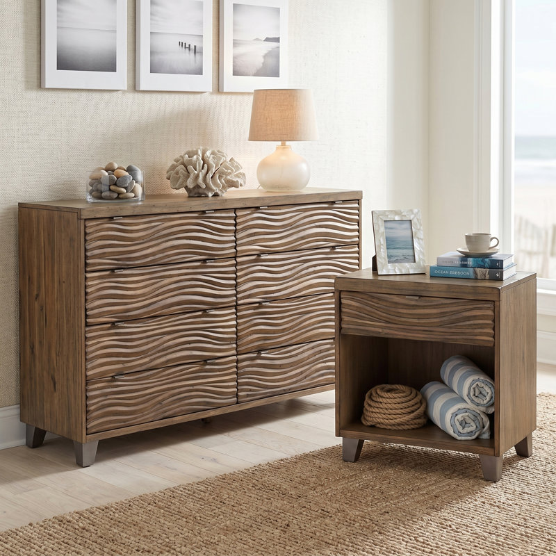 Ensemble de chambre à coucher 3 pièces avec commode et tables de chevet Del Mar Sound