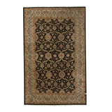 Wool Oriental Area Rug in Black/Yellow/Red