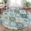 Tapis bleu sarcelle lavable à la machine intérieur / extérieur Xhevrie-112127711