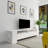 Modern White TV Stand with Multiple Shelves, 61.0 x 13.8 x 13.8 inches | 100% Melamine Coated Particle Board, Thickness: 0.7 inches | Stylish & Functional Design for Living Room & Entertainment Spaces, Ample Storage Space-1824242158