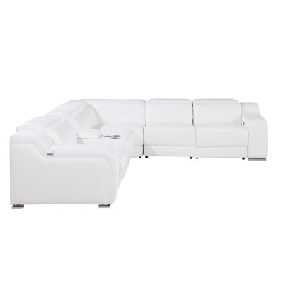 Canapé modulaire inclinable électrique en cuir italien 6 pièces Stanya