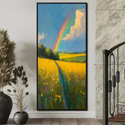 Rainbow Over The Fields - Rainbow Wall Art for Living Room
