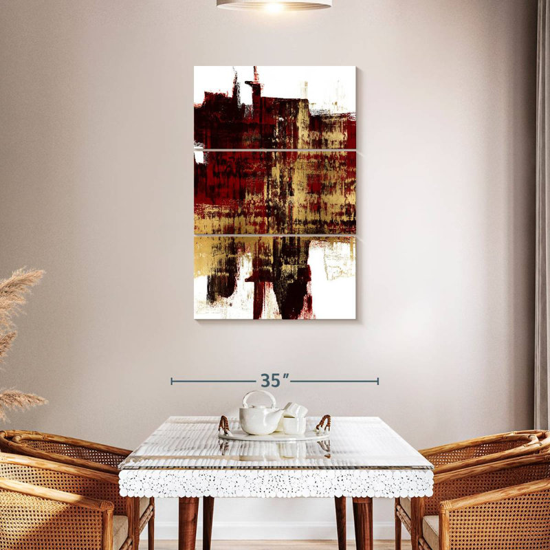 Avery Kinetic Gold On Red II, 45" H x 28" W