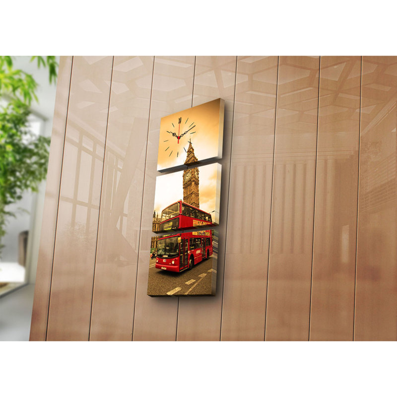 Ensemble d'horloge murale 3 pièces Elegant Structure robuste en bois à 100%, épaisseur: 1,2 po | Parfait pour la décoration intérieure et les intérieurs modernes, conception unique