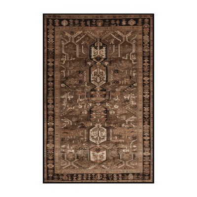 Machine Washable Turkish Brown Area Rug
