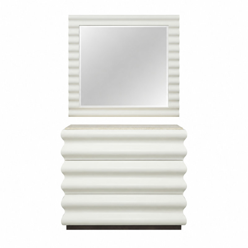 Marielle Trilogy Channel Mirror - White
