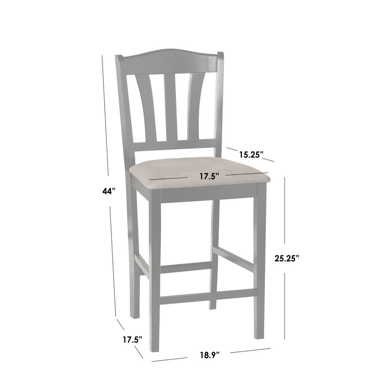 Benazir Upholstered Counter Stool with Solid Wood Frame, Espresso