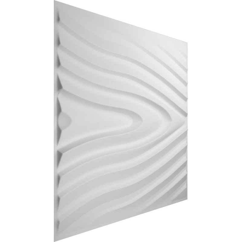 White Textured 3D PVC Wall Panels, 19.63" x 19.63", 10-Pack