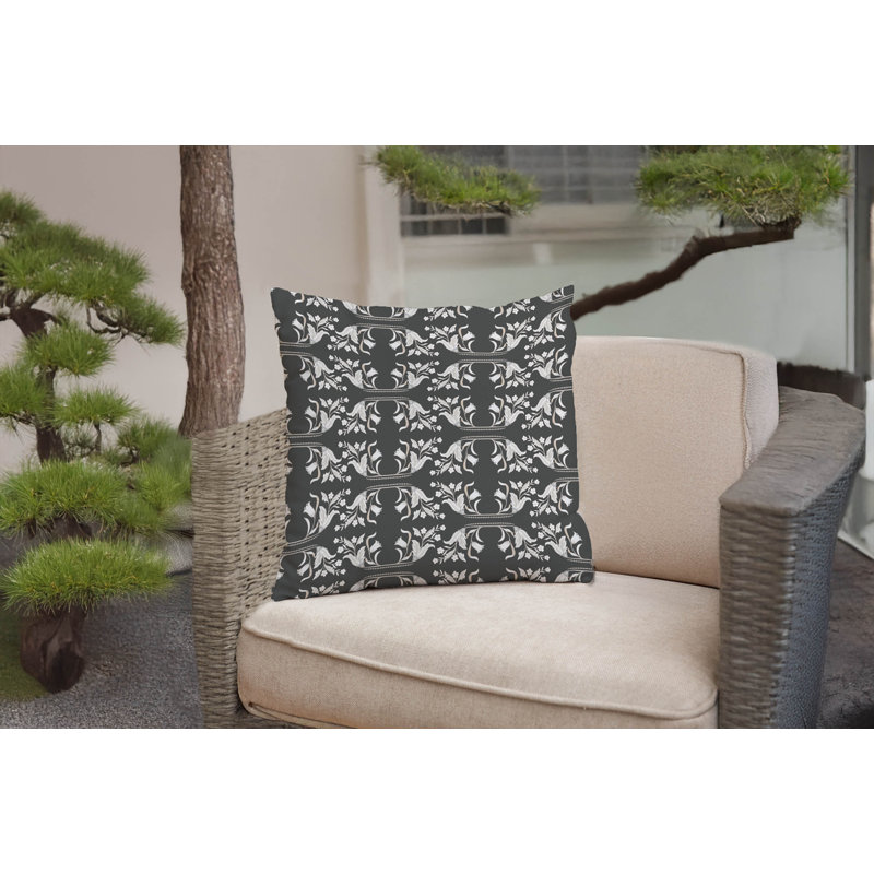 Coussin décoratif Mira, Gris anthracite, Carré 20 po