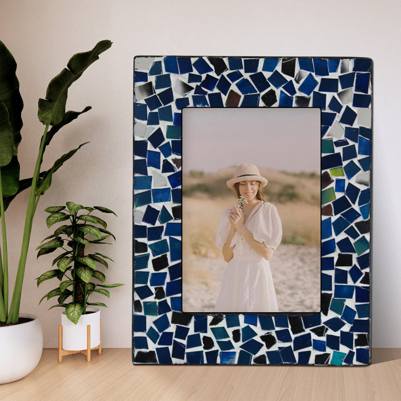 Blue Silver Metal Picture Frame