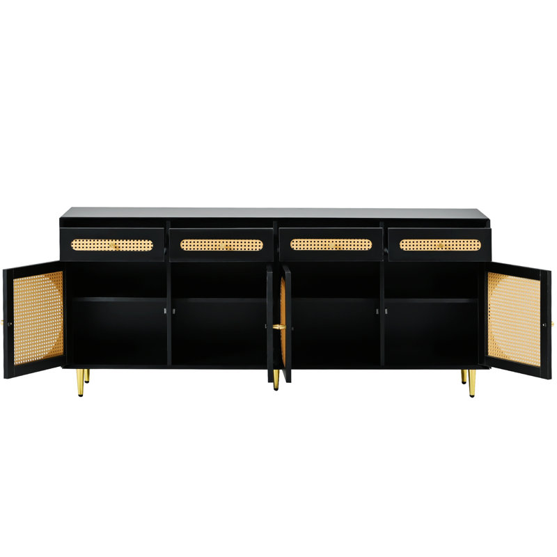Crédence de rangement l 64,57 po Aravinthan, Noir