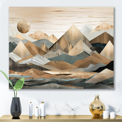 Gris et doré, Horizons géométriques II Gris et doré, Horizons géométriques II, reproduction d'art sur toile