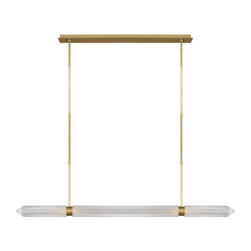Langston 1 - Light LED Pendant, Plated Brass, 120 V, 70.5" H x 61" W x 3.2" D